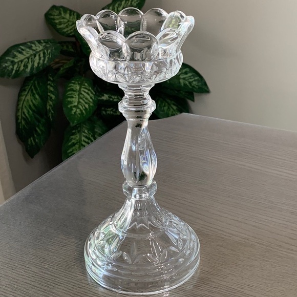 Vintage Crystal/Candle Holder Elegant Etched EUC. 
11” *No Bundling/ 5lb… - Picture 1 of 12